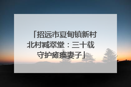 招远市夏甸镇新村北村臧翠堂：三十载守护瘫痪妻子
