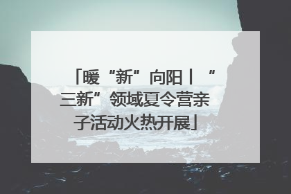 暖“新”向阳丨“三新”领域夏令营亲子活动火热开展