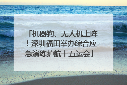 机器狗、无人机上阵！深圳福田举办综合应急演练护航十五运会