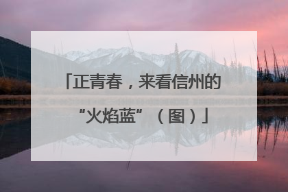 正青春，来看信州的“火焰蓝”（图）