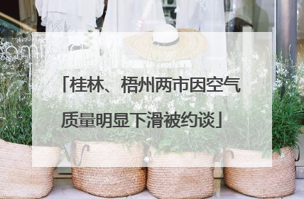 桂林、梧州两市因空气质量明显下滑被约谈