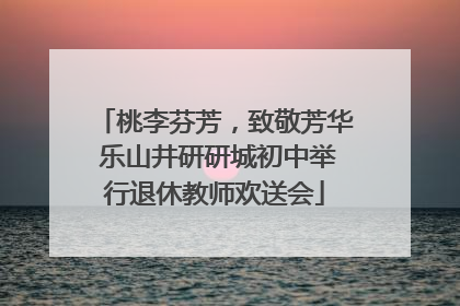 桃李芬芳，致敬芳华 乐山井研研城初中举行退休教师欢送会