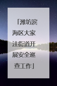 潍坊滨海区大家洼街道开展安全巡查工作