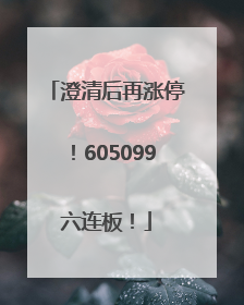 澄清后再涨停！605099六连板！