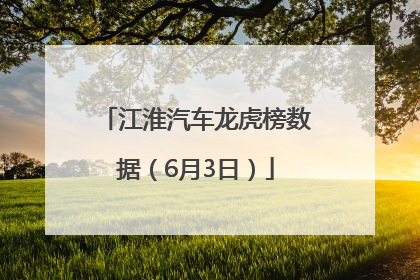 江淮汽车龙虎榜数据（6月3日）