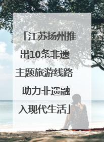 江苏扬州推出10条非遗主题旅游线路 助力非遗融入现代生活