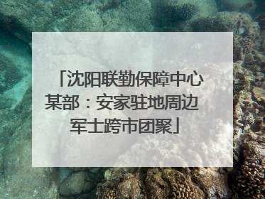 沈阳联勤保障中心某部：安家驻地周边 军士跨市团聚
