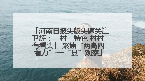 河南日报头版头题关注卫辉：一村一特色 村村有看头 ︳聚焦“两高四着力”·一“县”观察