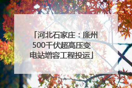河北石家庄：廉州500千伏超高压变电站增容工程投运