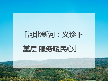 河北新河：义诊下基层 服务暖民心