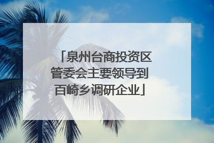 泉州台商投资区管委会主要领导到百崎乡调研企业