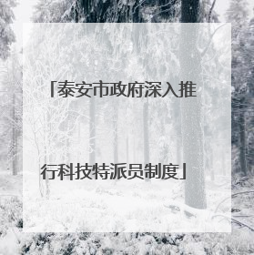 泰安市政府深入推行科技特派员制度
