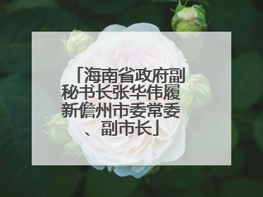 海南省政府副秘书长张华伟履新儋州市委常委、副市长
