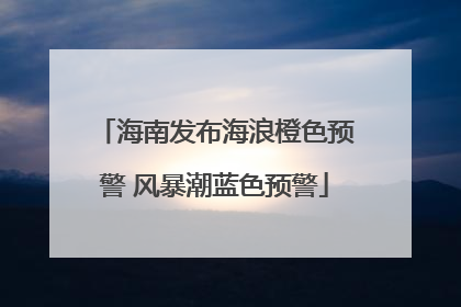 海南发布海浪橙色预警 风暴潮蓝色预警
