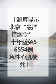测算显示北京“最严控烟令” 十年避免56554例急性心肌梗死