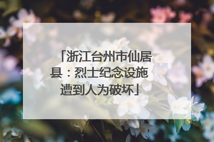 浙江台州市仙居县：烈士纪念设施遭到人为破坏