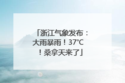 浙江气象发布：大雨暴雨！37℃！桑拿天来了