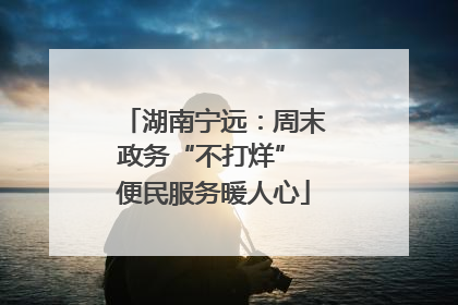 湖南宁远：周末政务“不打烊” 便民服务暖人心
