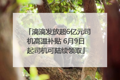 滴滴发放超6亿元司机高温补贴 6月9日起司机可陆续领取