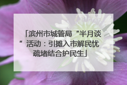 滨州市城管局“半月谈”活动：引摊入市解民忧 疏堵结合护民生