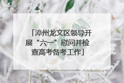 漳州龙文区领导开展“六一”慰问并检查高考备考工作