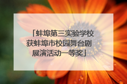 蚌埠第三实验学校获蚌埠市校园舞台剧展演活动一等奖