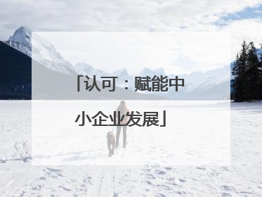 认可：赋能中小企业发展