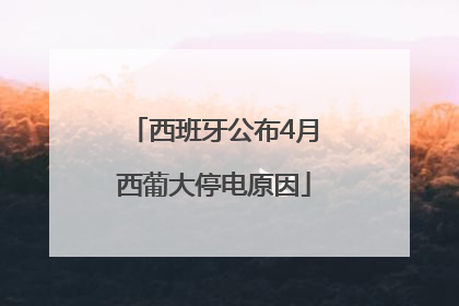 西班牙公布4月西葡大停电原因
