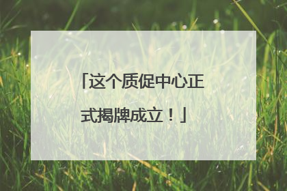 这个质促中心正式揭牌成立！