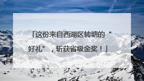 这份来自西湖区转塘的“好礼”，斩获省级金奖！