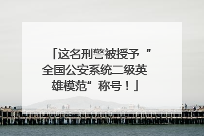 这名刑警被授予“全国公安系统二级英雄模范”称号！