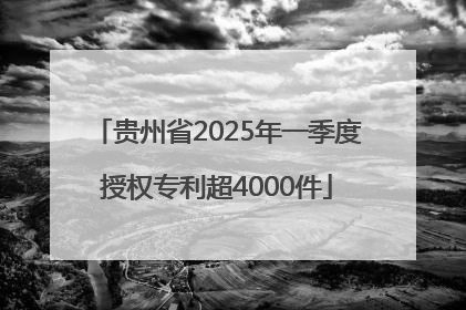 贵州省2025年一季度授权专利超4000件