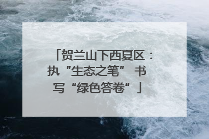 贺兰山下西夏区：执“生态之笔” 书写“绿色答卷”