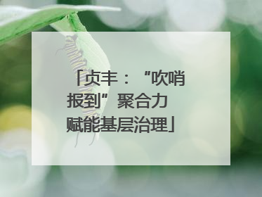 贞丰：“吹哨报到”聚合力 赋能基层治理
