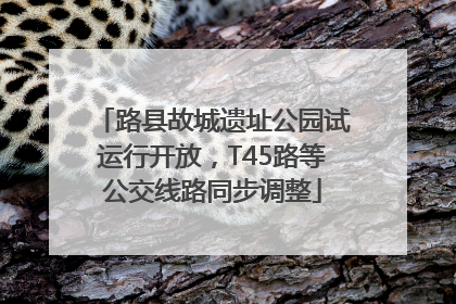 路县故城遗址公园试运行开放，T45路等公交线路同步调整