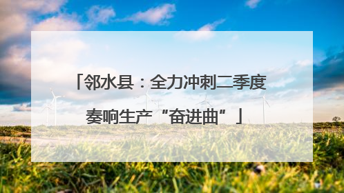 邻水县：全力冲刺二季度 奏响生产“奋进曲”