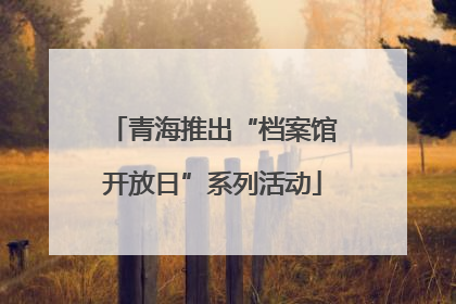 青海推出“档案馆开放日”系列活动