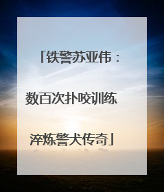 铁警苏亚伟：数百次扑咬训练淬炼警犬传奇