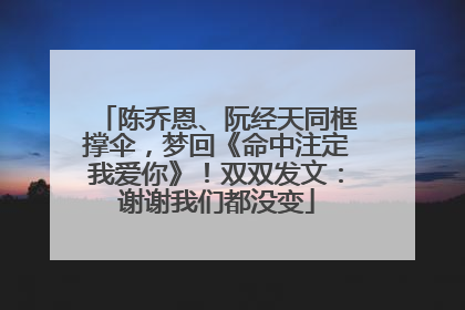 陈乔恩、阮经天同框撑伞，梦回《命中注定我爱你》！双双发文：谢谢我们都没变