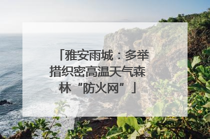 雅安雨城：多举措织密高温天气森林“防火网”