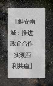 雅安雨城：推进政企合作 实现互利共赢