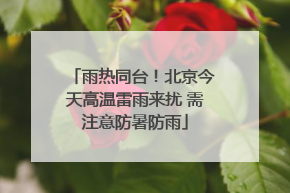 雨热同台！北京今天高温雷雨来扰 需注意防暑防雨