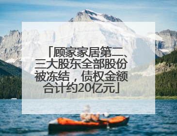 顾家家居第二、三大股东全部股份被冻结，债权金额合计约20亿元