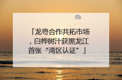 龙粤合作共拓市场，白桦树汁获黑龙江首张“湾区认证”