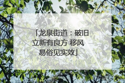 龙泉街道：破旧立新有良方 移风易俗见实效