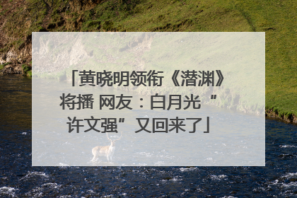 黄晓明领衔《潜渊》将播 网友：白月光“许文强”又回来了