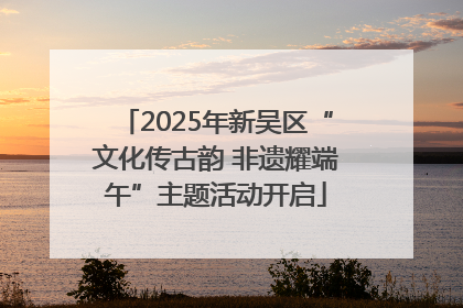 2025年新吴区“文化传古韵 非遗耀端午”主题活动开启