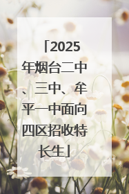 2025年烟台二中、三中、牟平一中面向四区招收特长生