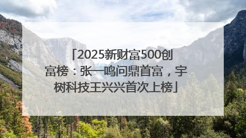 2025新财富500创富榜：张一鸣问鼎首富，宇树科技王兴兴首次上榜