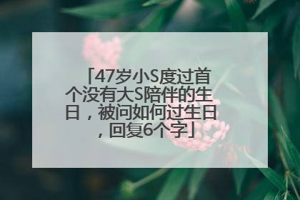 47岁小S度过首个没有大S陪伴的生日，被问如何过生日，回复6个字